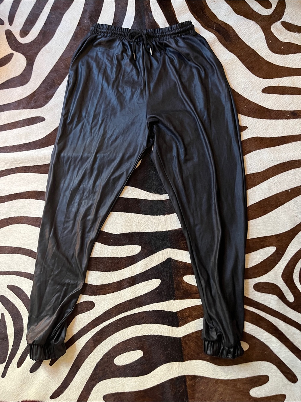 ASOS Black Faux-Leather Jogger